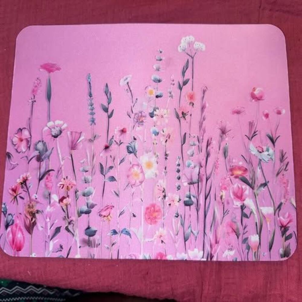 Brand New Pink Mouse Pad for Women,Pink Floral Rose Mouse Pads for Desk,Soft Com